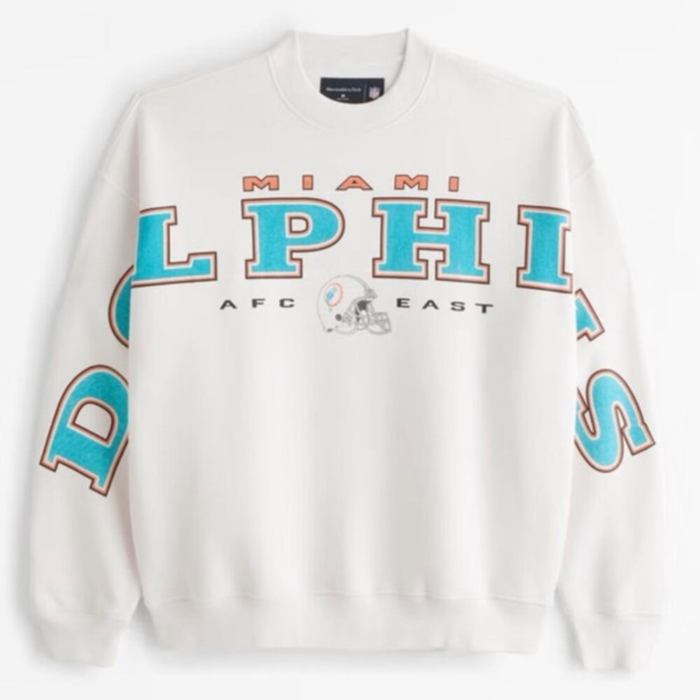 Miami Dolphins Graphic Crew Sweatshirt SZL